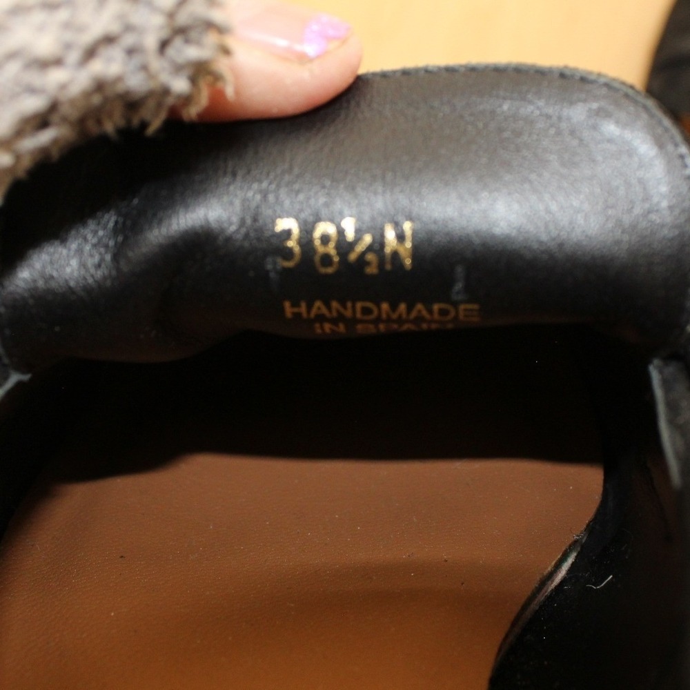 Margaux The Penny Black Suede Loafers Handmade in Spain NWOB Size 38 1/2N - Picture 3 of 8